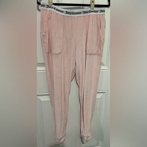 Juicy Couture Velvet Feel Baby Pink Sleep Lounge Pants Joggers Size Medium